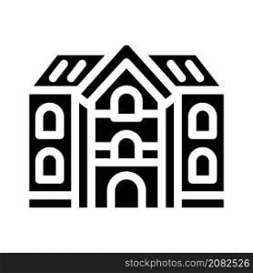 school building glyph icon vector. school building sign. isolated contour symbol black illustration. school building glyph icon vector illustration