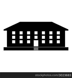 School building icon black color