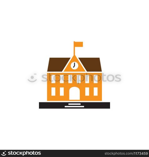 School building icon design template