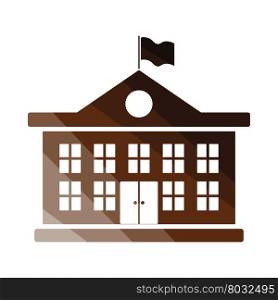 School building icon. Flat color design. Vector illustration.