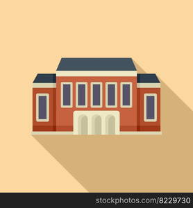 School building icon flat vector. C&us college. City park. School building icon flat vector. C&us college