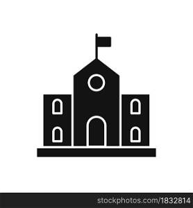 School building icon isolated on white background. Place of education for children. Vector illustration