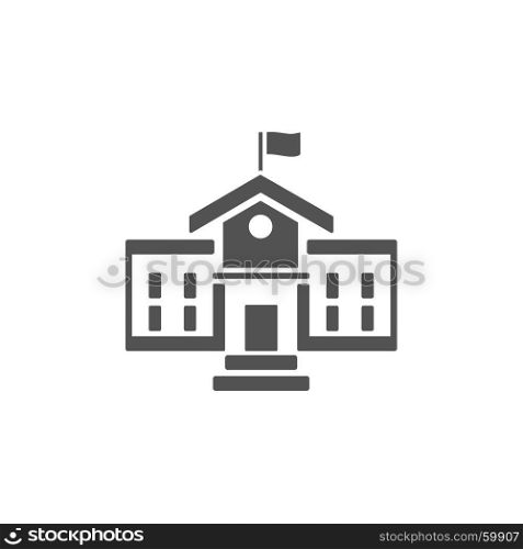 School building icon on a white background