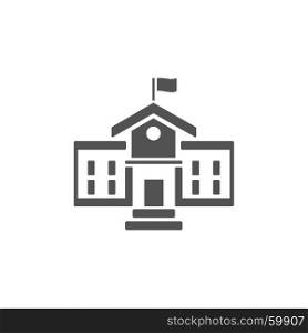 School building icon on a white background