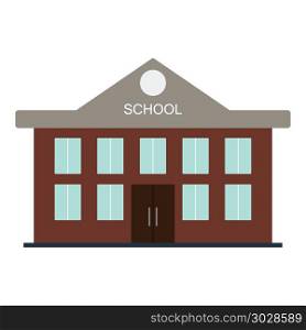School building icon. School building icon. Flat color design. Vector illustration.