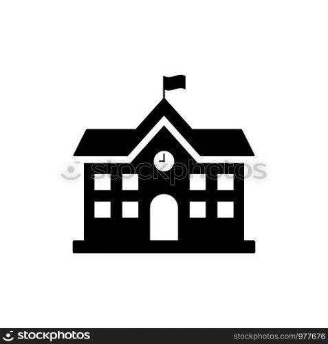 School building icon simple design on white background