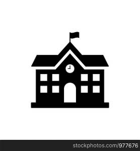 School building icon simple design on white background