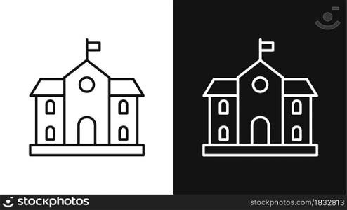 School building icons. Place of education for children. Vector illustration