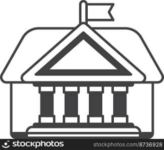 school building illustration in minimal style isolated on background