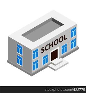 School building isometric 3d icon. Modern design. Illustration isolated on a white . School building isometric 3d icon