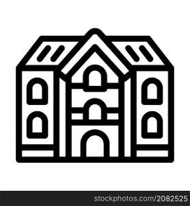 school building line icon vector. school building sign. isolated contour symbol black illustration. school building line icon vector illustration