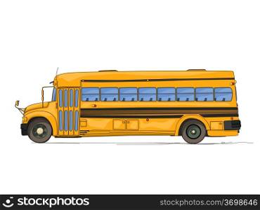 School bus cartoon against white background