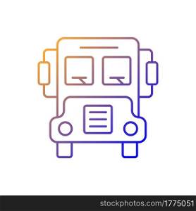 School bus gradient linear vector icon. Transportation for students. Automobile to drive pupils. Transit for kids. Thin line color symbols. Modern style pictogram. Vector isolated outline drawing. School bus gradient linear vector icon
