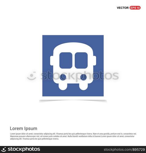 School Bus Icon - Blue photo Frame