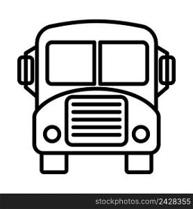 School Bus Icon. Bold outline design with editable stroke width. Vector Illustration.