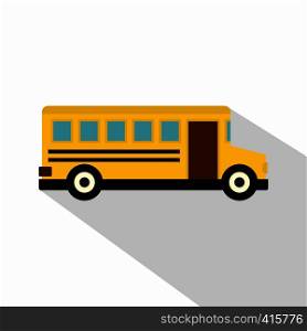 School bus icon. Flat illustration of school bus vector icon for web. School bus icon, flat style