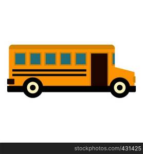 School bus icon flat isolated on white background vector illustration. School bus icon isolated