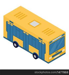 School bus icon. Isometric of school bus vector icon for web design isolated on white background. School bus icon, isometric style