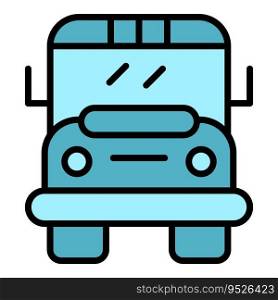 School bus icon outline vector. Art painting. Artist class color flat. School bus icon vector flat