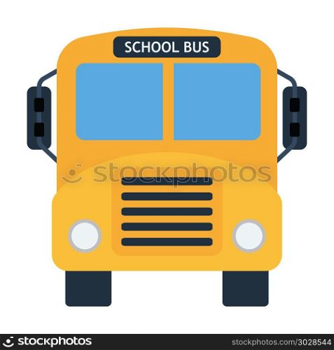 School bus icon. School bus icon. Flat color design. Vector illustration.