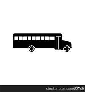 School bus it is black icon . Simple style .. School bus it is black icon .