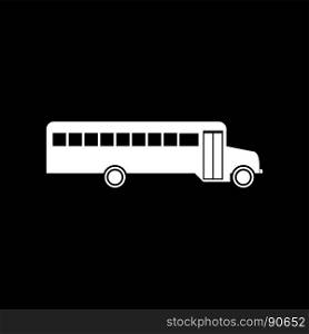School bus it is white icon .. School bus it is white icon . Flat style .