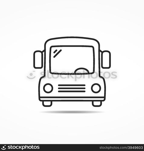 School Bus Line Icon