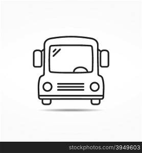School Bus Line Icon