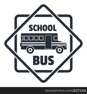 School bus logo. Simple illustration of school bus vector logo for web. School bus logo, simple gray style