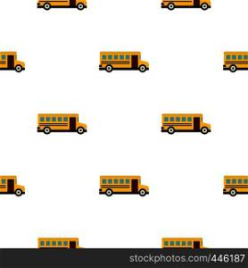 School bus pattern seamless background in flat style repeat vector illustration. School bus pattern seamless