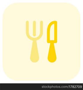 School cafeteria with kitchenware knife and fork