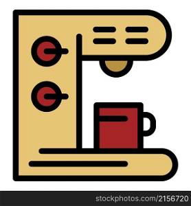 School coffee machine icon. Outline school coffee machine vector icon color flat isolated. School coffee machine icon color outline vector