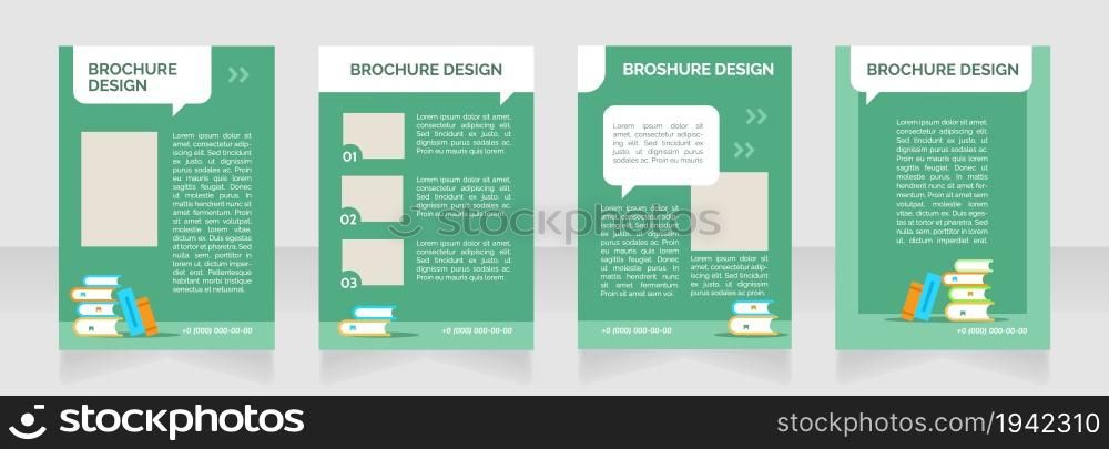 School curriculum blank brochure layout design. Primary education. Vertical poster template set with empty copy space for text. Premade corporate reports collection. Editable flyer paper pages. School curriculum blank brochure layout design