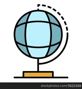 School earth globe icon. Outline school earth globe vector icon color flat isolated on white. School earth globe icon color outline vector
