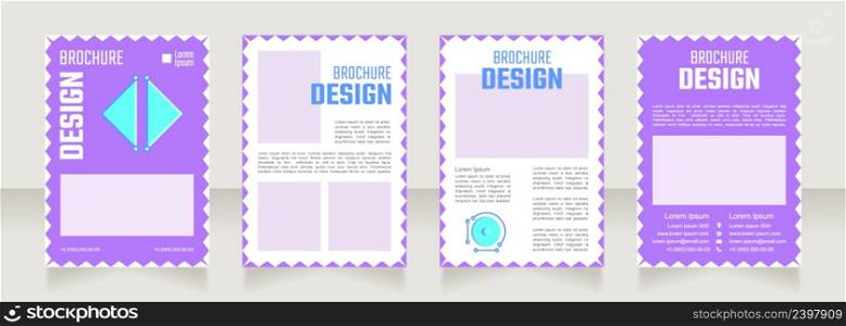 School education blank brochure design. Template set with copy space for text. Premade corporate reports collection. Editable 4 paper pages. Teco Light, Semibold, Arial Regular fonts used. School education blank brochure design