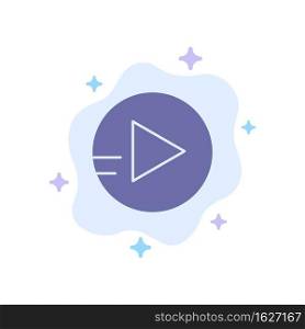 School Education, Play Blue Icon on Abstract Cloud Background