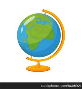 School globe Vector Illustration. Model of Planet Earth with Map of World Icon Isolated on White Background.. School globe Vector Illustration. Model of Planet Earth with Map of World Icon Isolated on white.