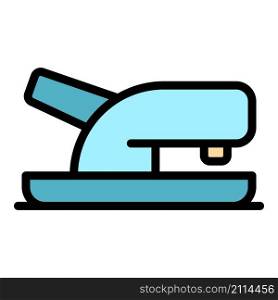 School hole punch icon. Outline school hole punch vector icon color flat isolated. School hole punch icon color outline vector