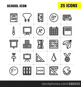 School Icon Line Icon Pack For Designers And Developers. Icons Of Education, File, Paper, School, Art, College, Paint, Painting, Vector
