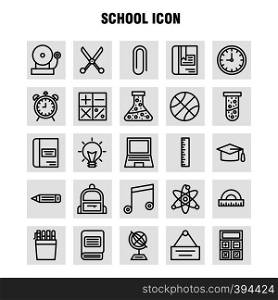 School Icon Line Icon Pack For Designers And Developers. Icons Of Education, Globe, School, Backpack, Bag, Learn, Learning, School, Vector