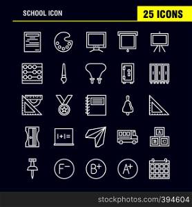 School Icon Line Icon Pack For Designers And Developers. Icons Of Education, File, Paper, School, Art, College, Paint, Painting, Vector