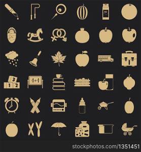 School icons set. Simple style of 36 school vector icons for web for any design. School icons set, simple style