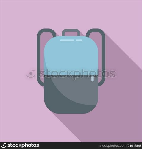 School laptop backpack icon flat vector. Bag case. Student briefcase. School laptop backpack icon flat vector. Bag case