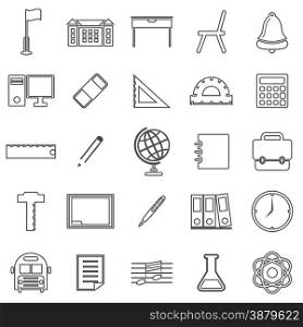 School line icons on white background, stock vector