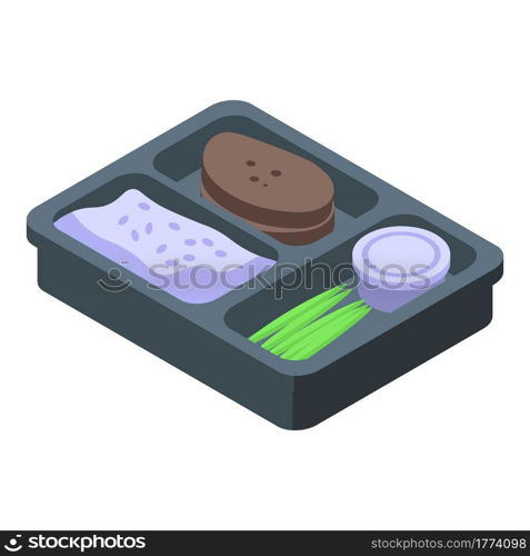 School lunch icon. Isometric of School lunch vector icon for web design isolated on white background. School lunch icon, isometric style