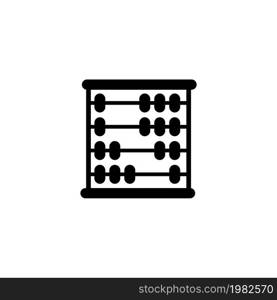 School Mathematics Abacus. Flat Vector Icon illustration. Simple black symbol on white background. School Mathematics Abacus sign design template for web and mobile UI element. School Mathematics Abacus Flat Vector Icon