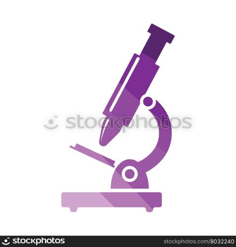 School microscope icon. Flat color design. Vector illustration.