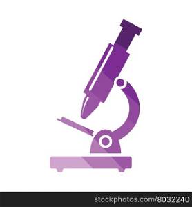School microscope icon. Flat color design. Vector illustration.