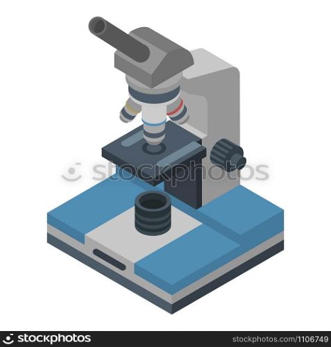 School microscope icon. Isometric of school microscope vector icon for web design isolated on white background. School microscope icon, isometric style