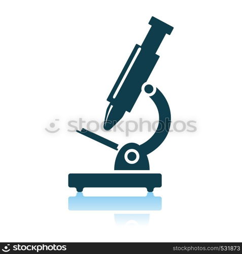 School Microscope Icon. Shadow Reflection Design. Vector Illustration.